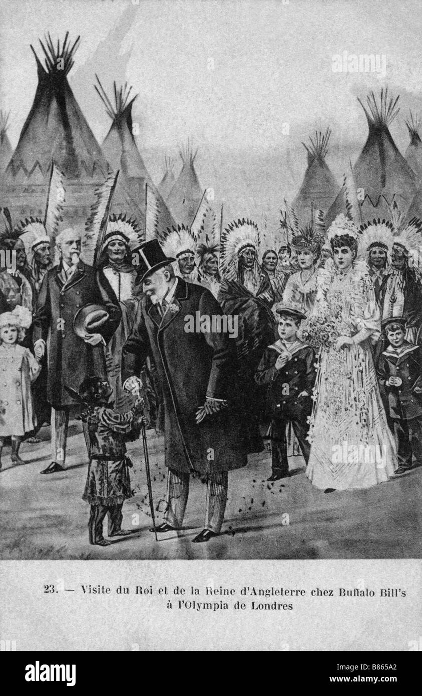 Buffalo Bill's Wild West. King and Queen of England visit Buffalo Bill at the London Olympia Stock Photo