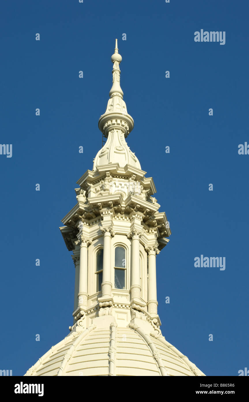 Cupola on top of the dome of the Michigan State Capitol building in Lansing Michigan USA Stock Photo