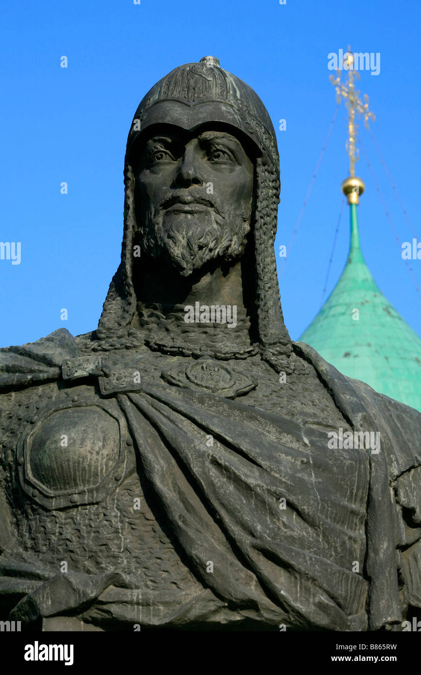 Statue of Grand Prince Alexander Nevsky (1221-1263) in Pereslavl-Zalessky, Russia Stock Photo