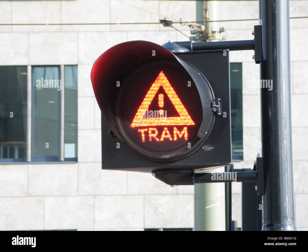Tram stop light, The Hague, Netherlands Stock Photo