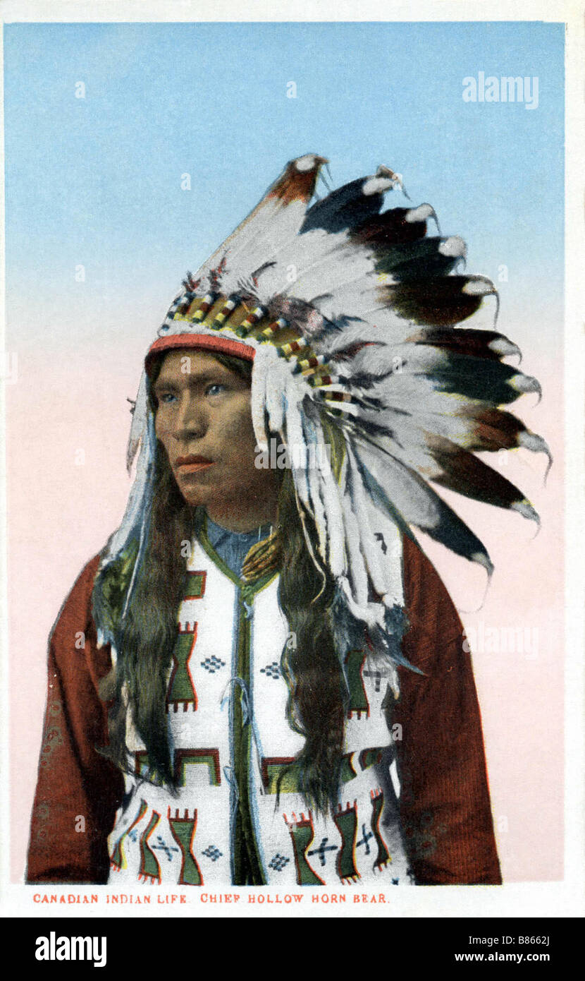 Postcard representing Indian chief