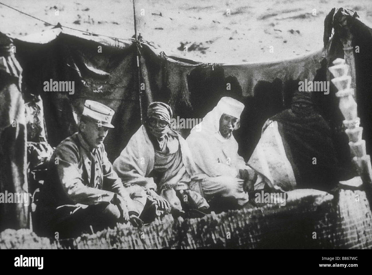 Charles de Foucauld and Tuaregs' leader Moussa Ag Amastan Stock Photo
