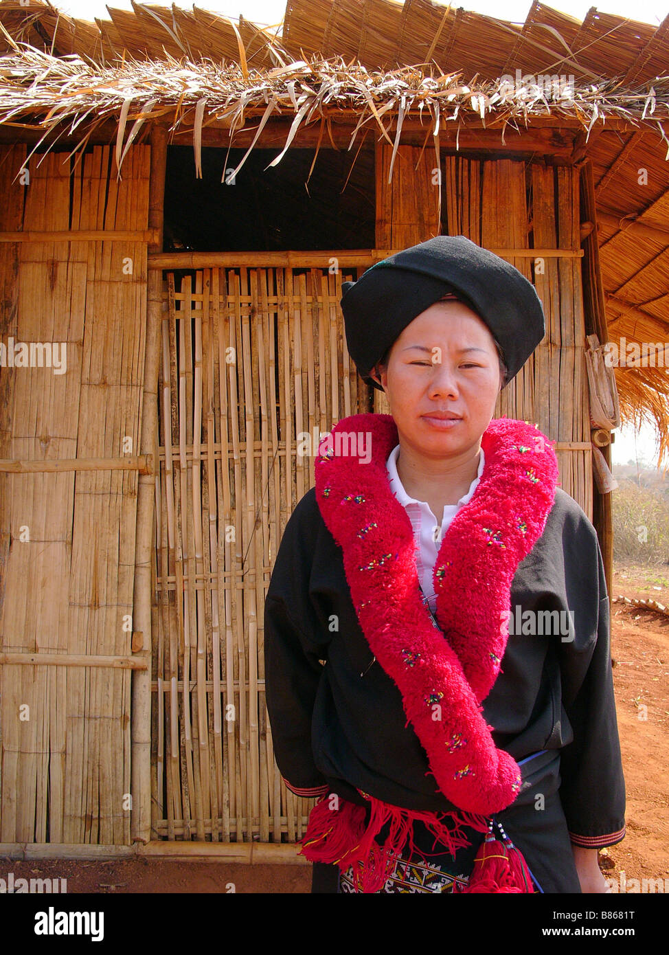 Yao (Mien) lady in Hill Tribe, Northern Thailand Stock Photo