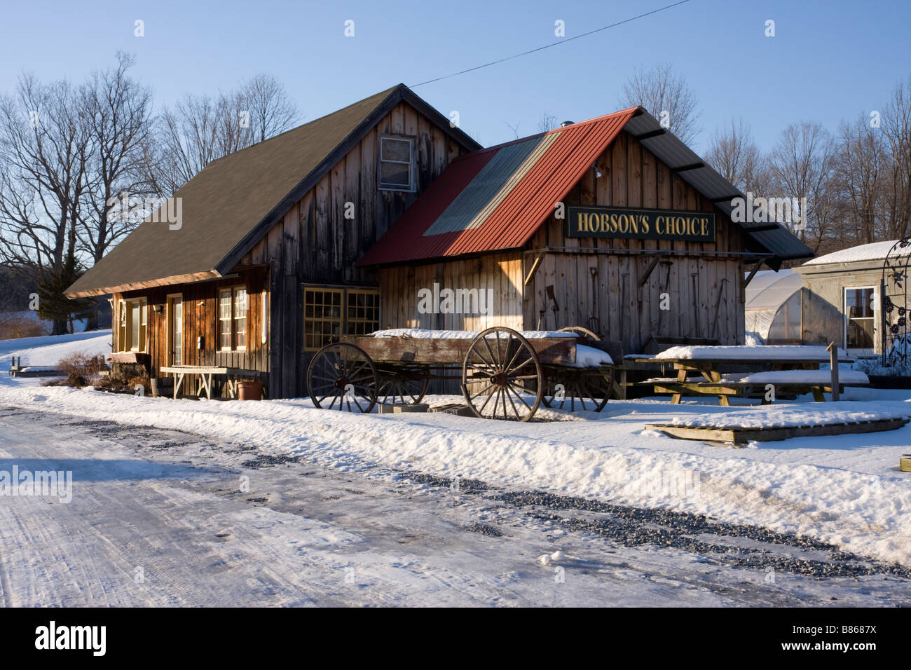 New England barn style building in Vermont Stock Photo