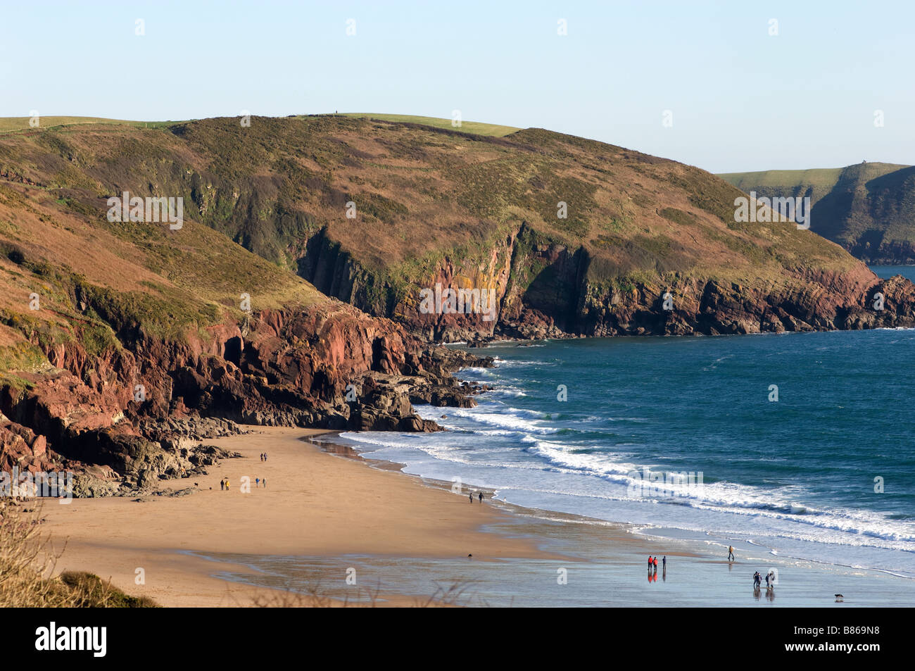 Bay and beach Freshwater East Pembrokeshire  West Wales UK Stock Photo