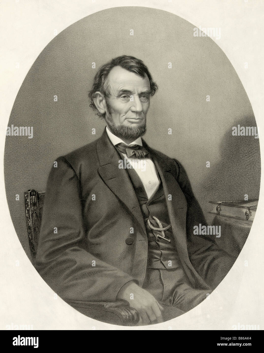 Abraham Lincoln, 1809 - 1865. 16th President of the United States. From a photograph by Matthew Brady taken in 1865. Stock Photo