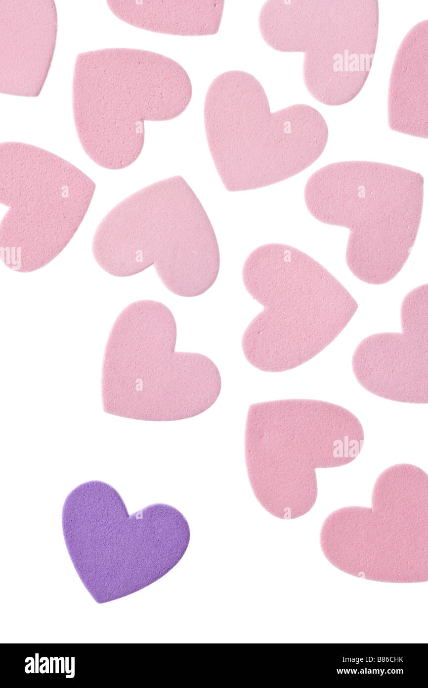Valentine s Day Foam Hearts Isolated on White Background Stock Photo ...