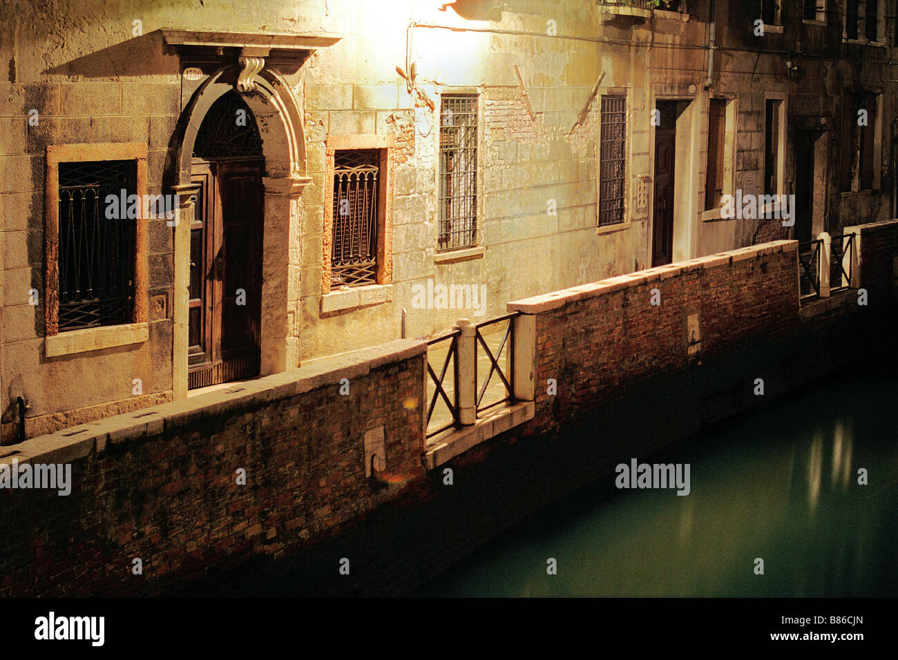 Illuminated alley along the canal hi-res stock photography and images ...
