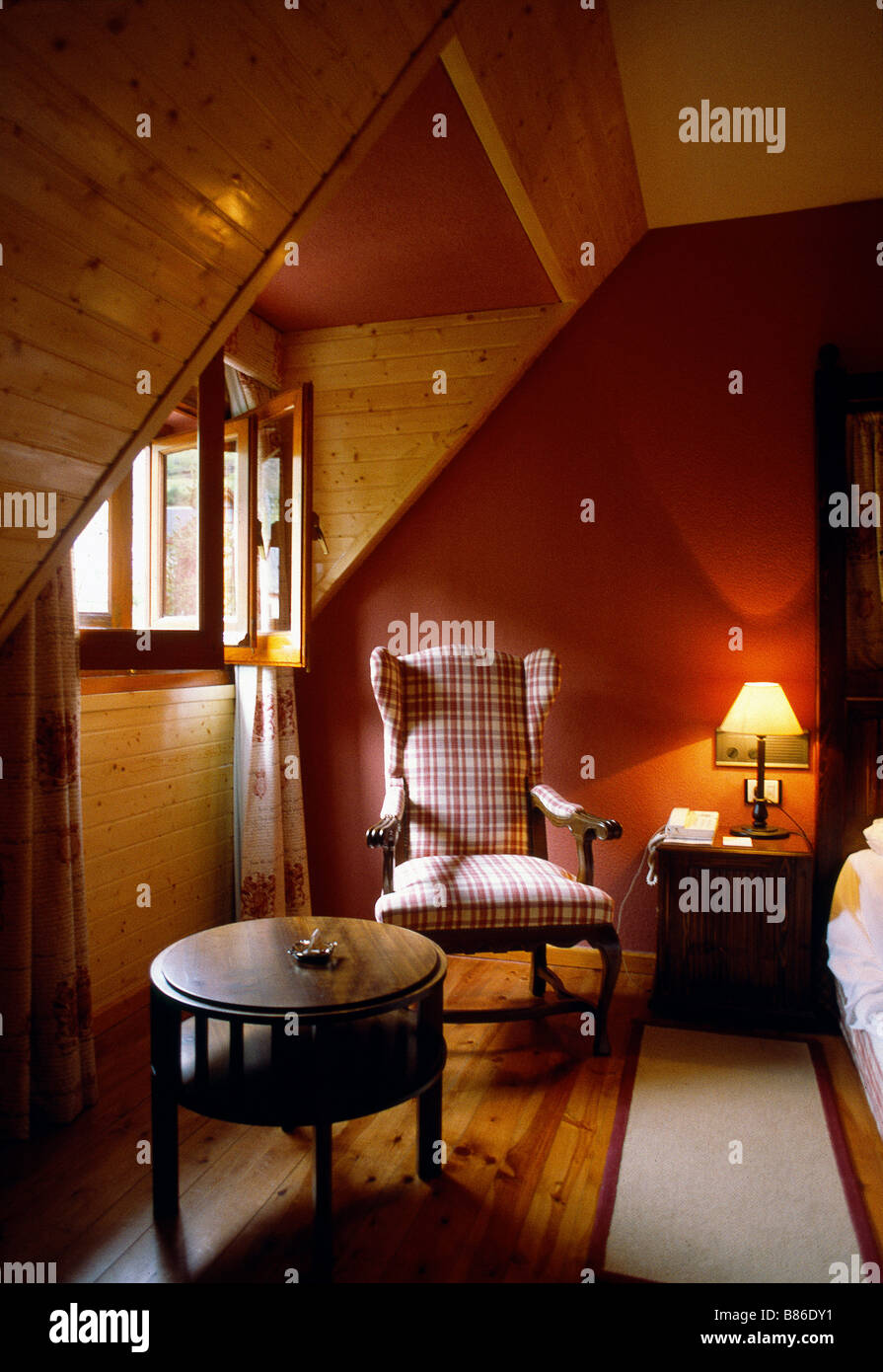 Detail of attic room. Arties. Lerida province. Catalonia. Spain. Stock Photo