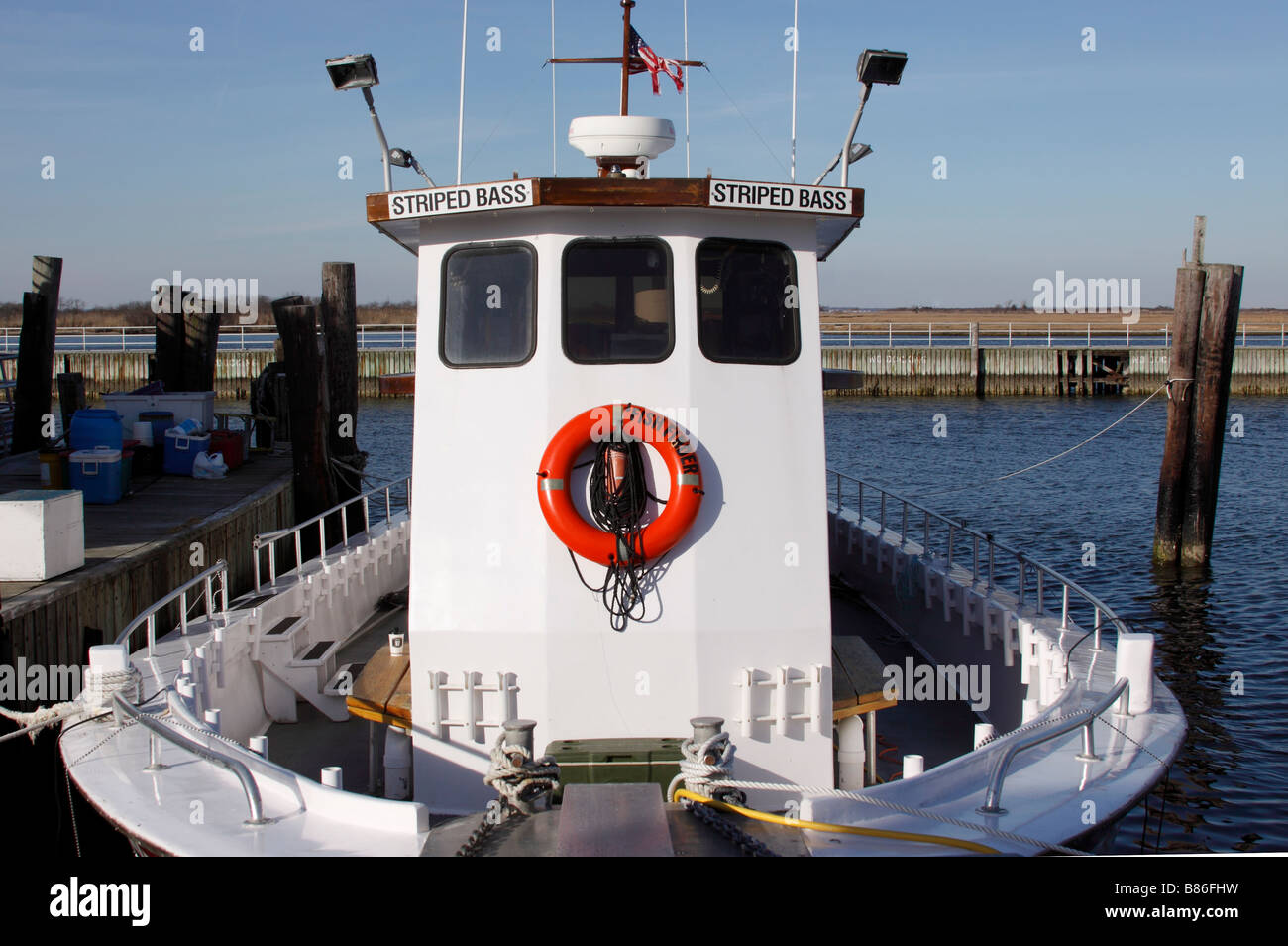 Charter fishing boat Long Island, New York Stock Photo