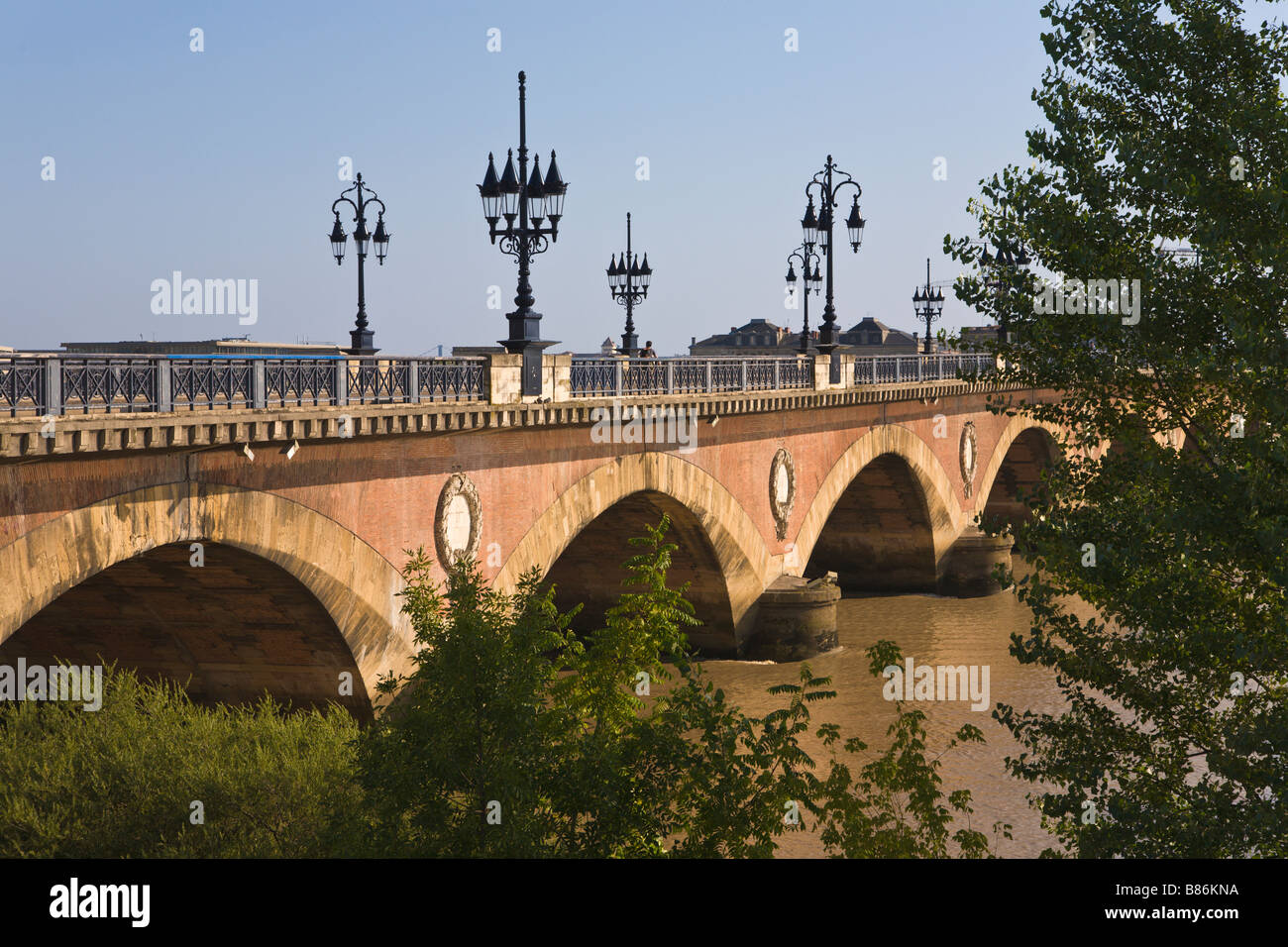 'Pont de Pierre', Bordeaux, Gironde, France Stock Photo