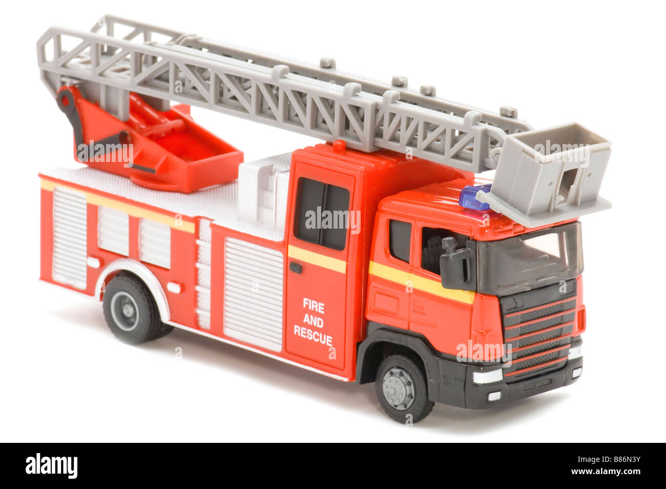 object on white toy fire fighting vehicle Stock Photo