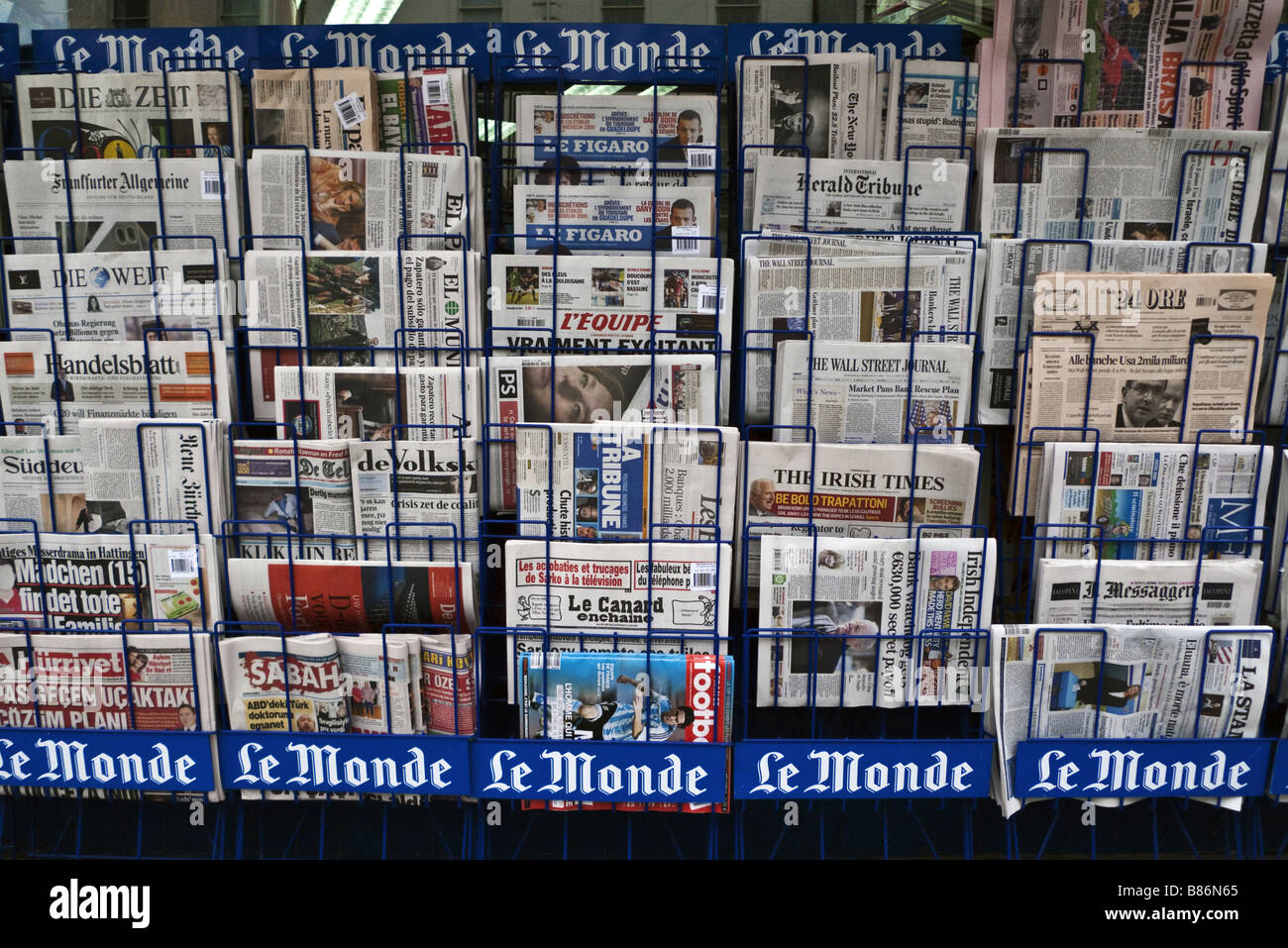 Newspaper Rack Stock Photo
