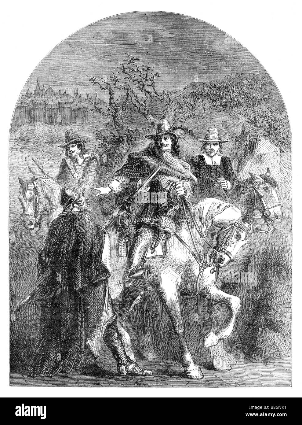 The Escape of King Charles I from Oxford English Civil War Stock Photo