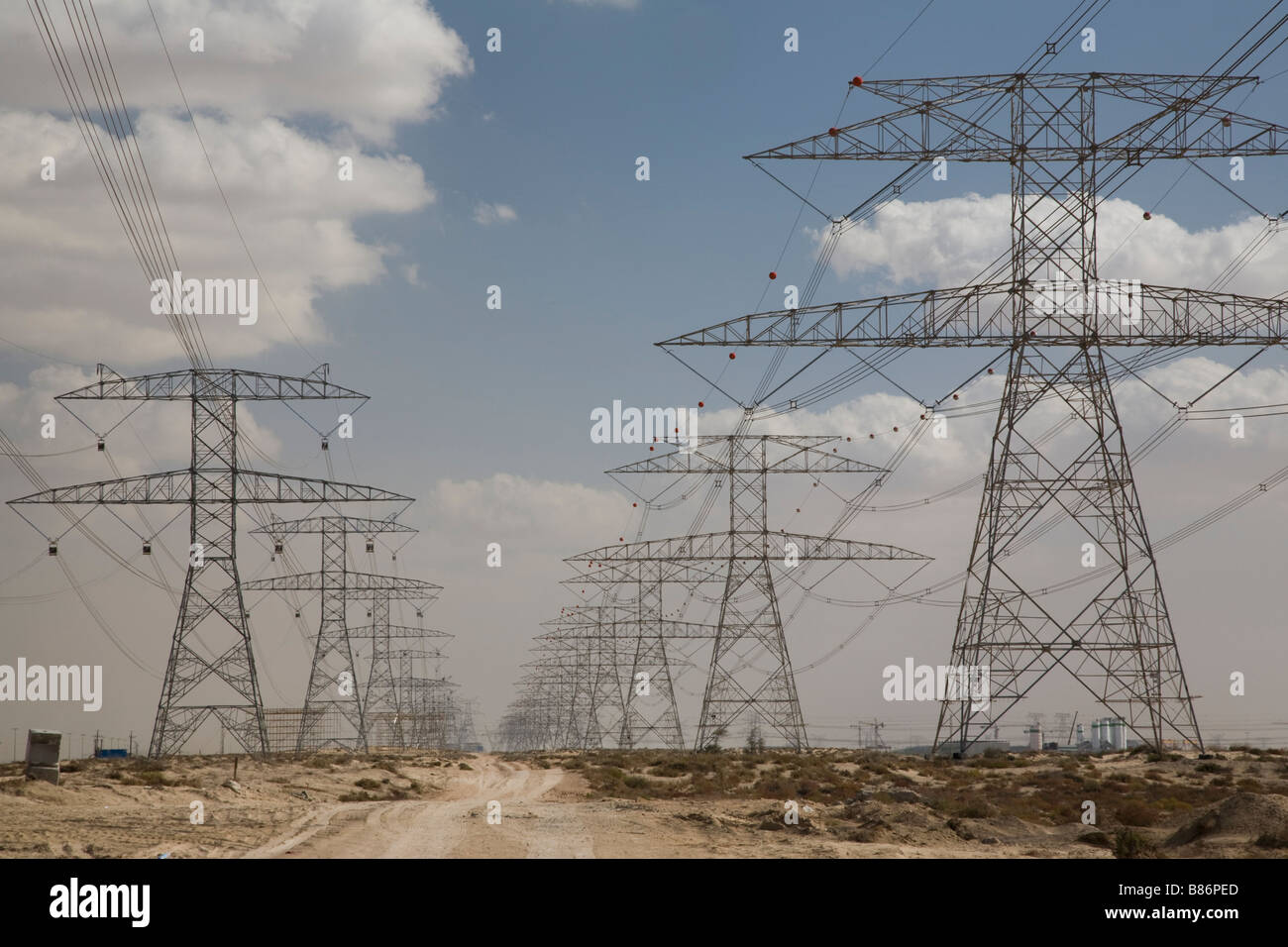power transmission lines electricity wires Stock Photo Alamy