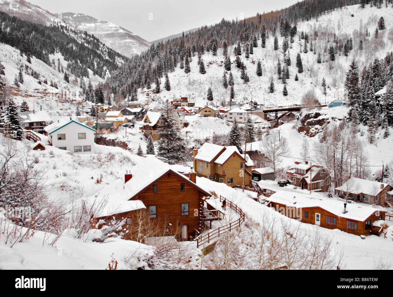 The town of Red Cliff Colorado in December Stock Photo Alamy