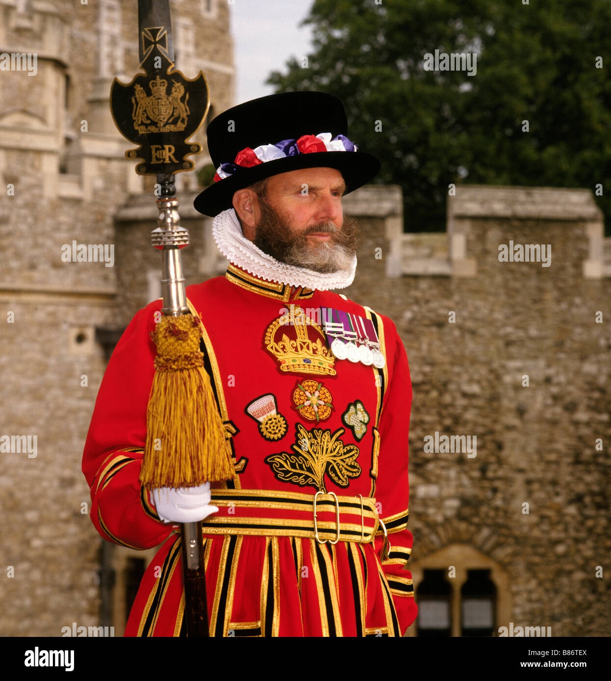 Beefeater Guard at the Tower of London UK Stock Photo