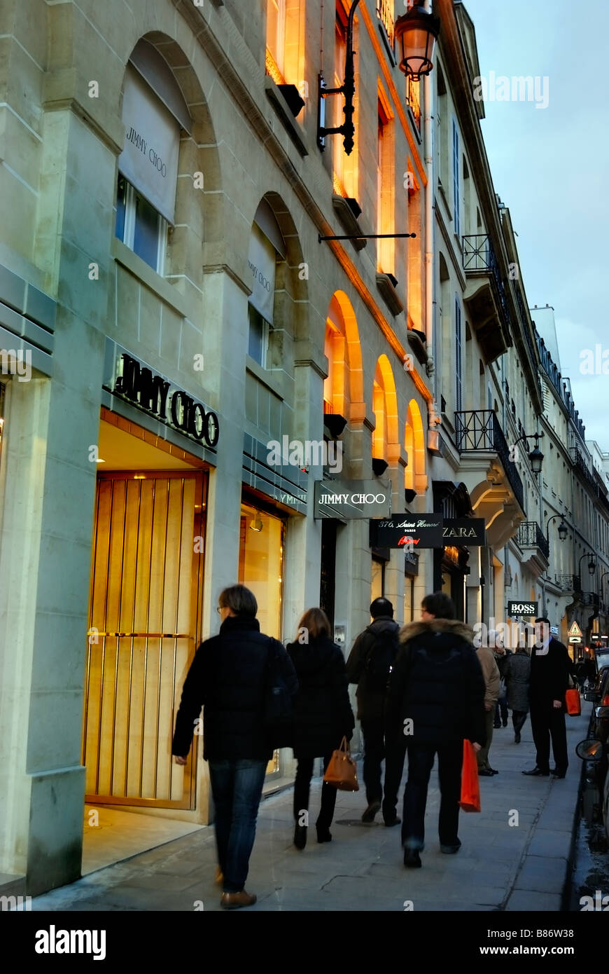 Paris France, Luxury Shopping "Rue Saint Honore" "Jimmy Choo" Old French  Storefront, shop window scene Vintage, Prestige consumer, busy street Paris  Stock Photo - Alamy