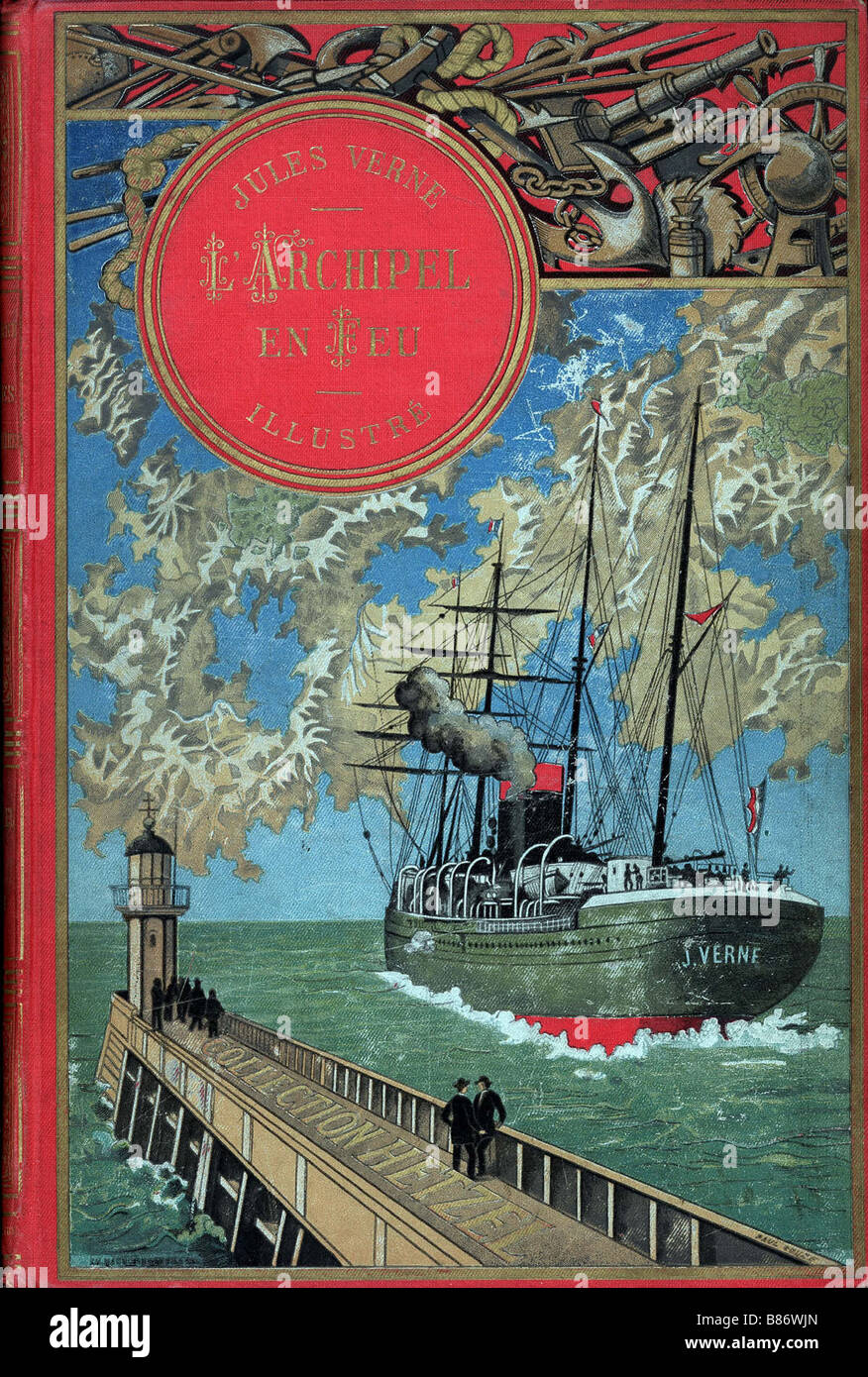 Propeller island 19th century hetzel edition hires stock photography