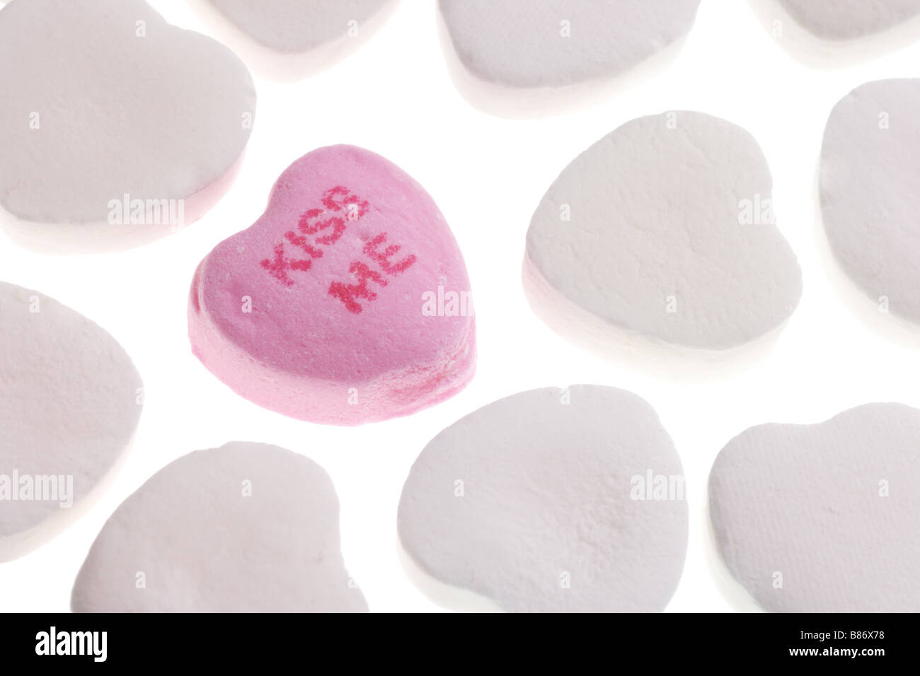 Valentine s Day Candy Hearts Isolated on White Background Stock Photo ...