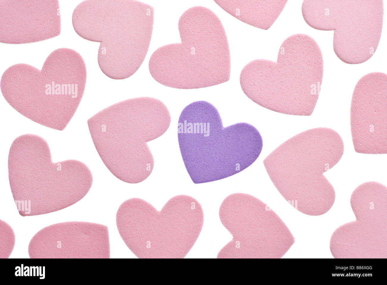 Valentine s Day Foam Hearts Isolated on White Background Stock Photo ...