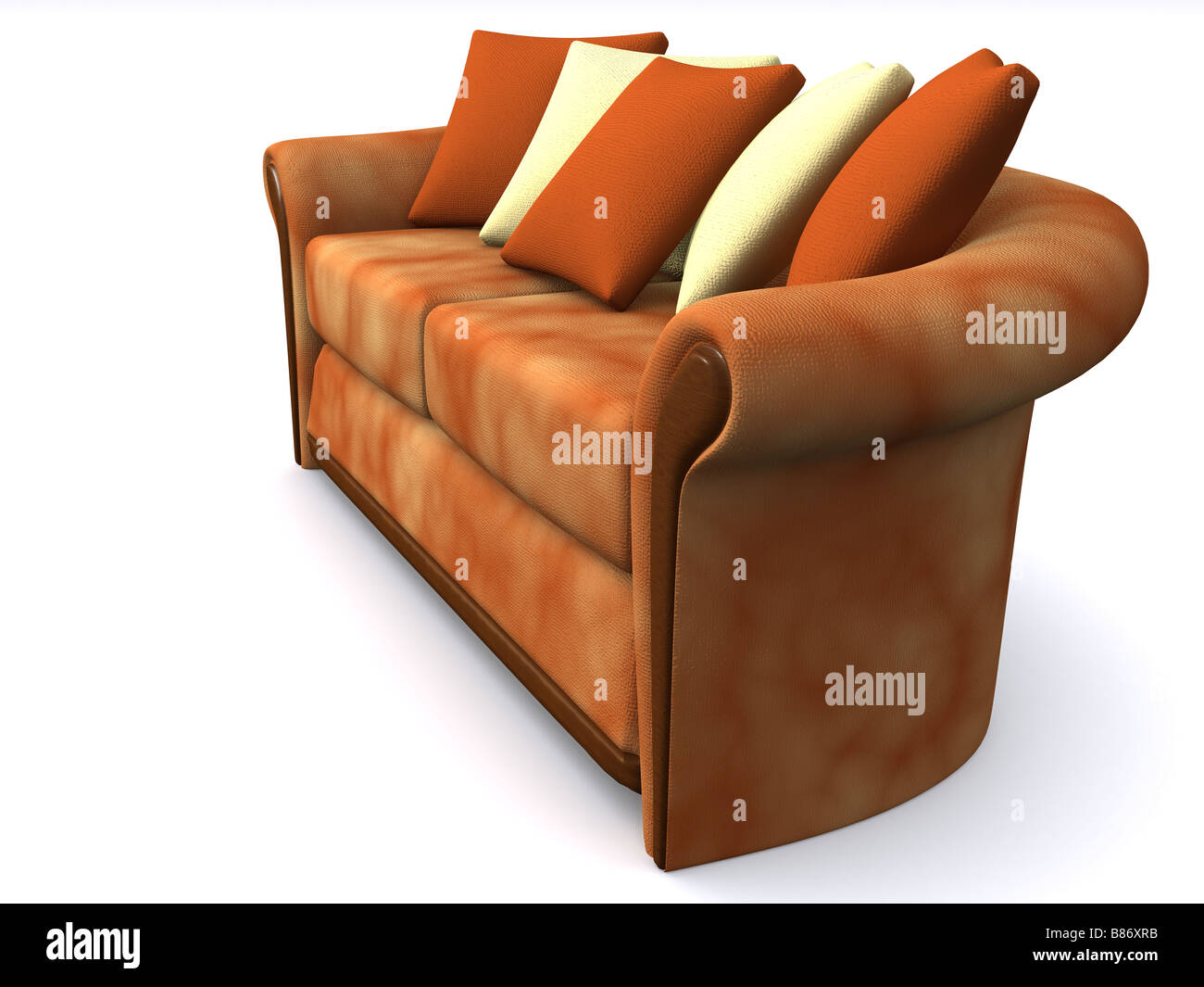 isolated orange sofa Stock Photo Alamy