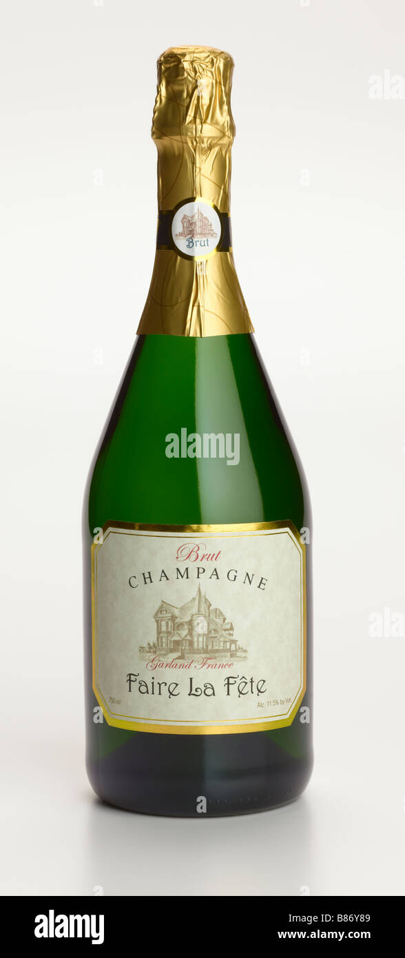 Champagne bottle brut Stock Photo