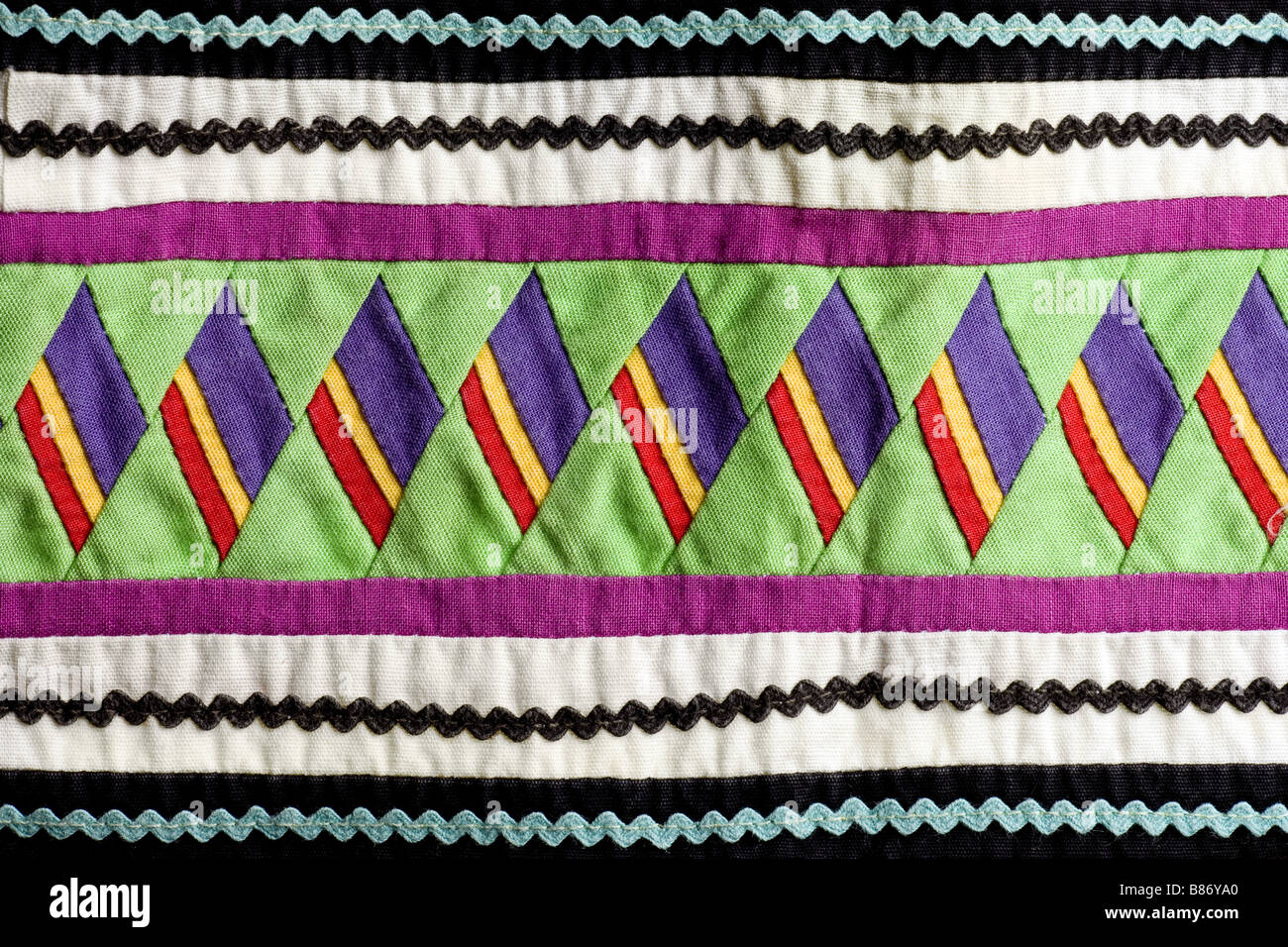 Native American Seminole handmade quilted patterns Stock Photo
