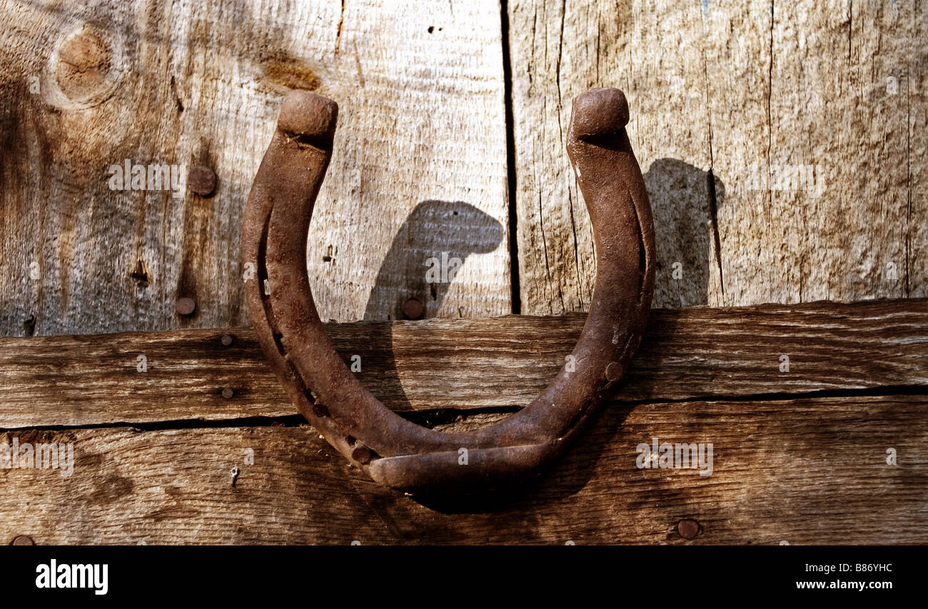 Upside down horse shoe symbolizing bad luck Stock Photo Alamy