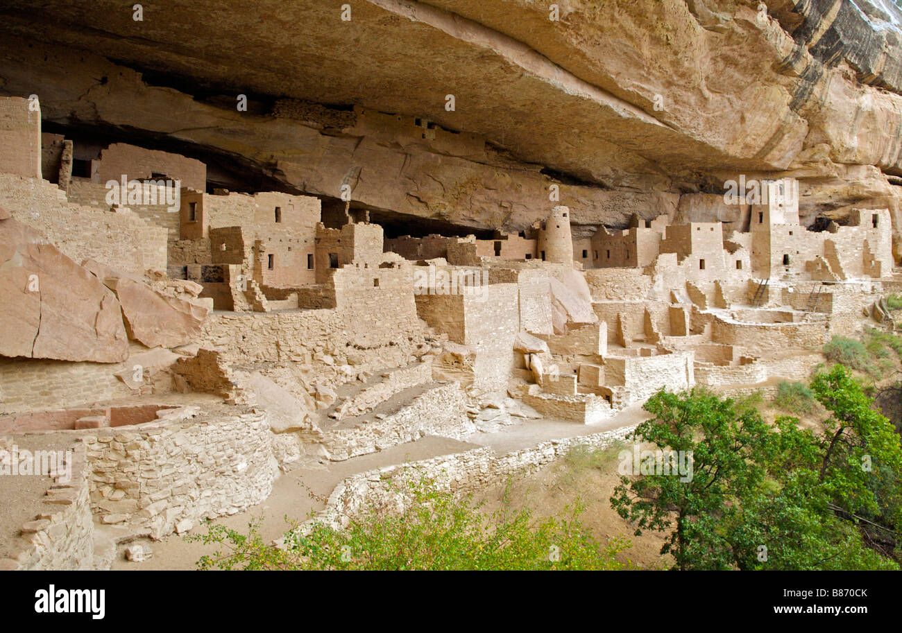 Ancestral Puebloan ruin Cliff Palace Mesa Verde National Park Colorado ...