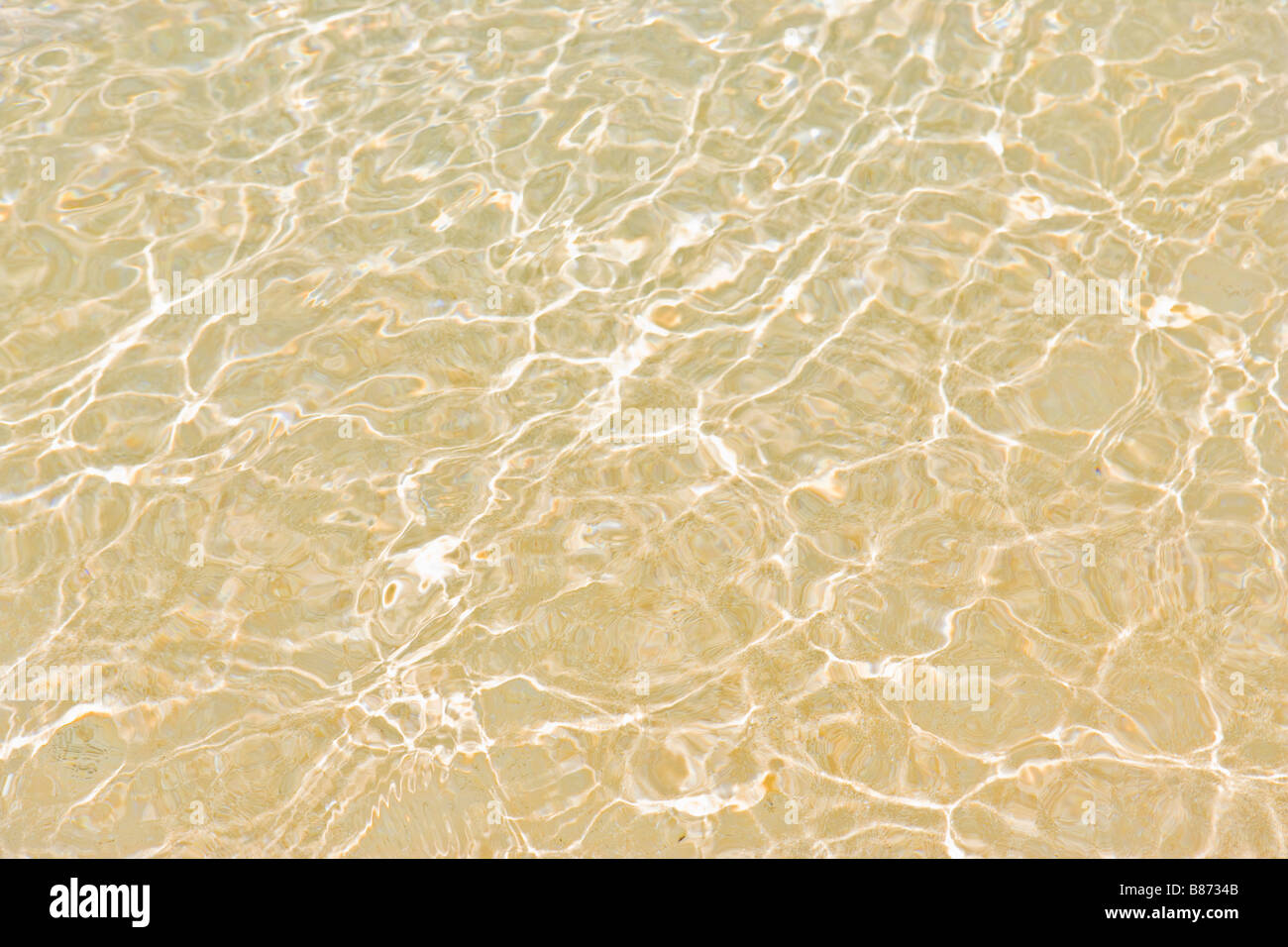 Reflections refractions in water on a sandy beach Stock Photo