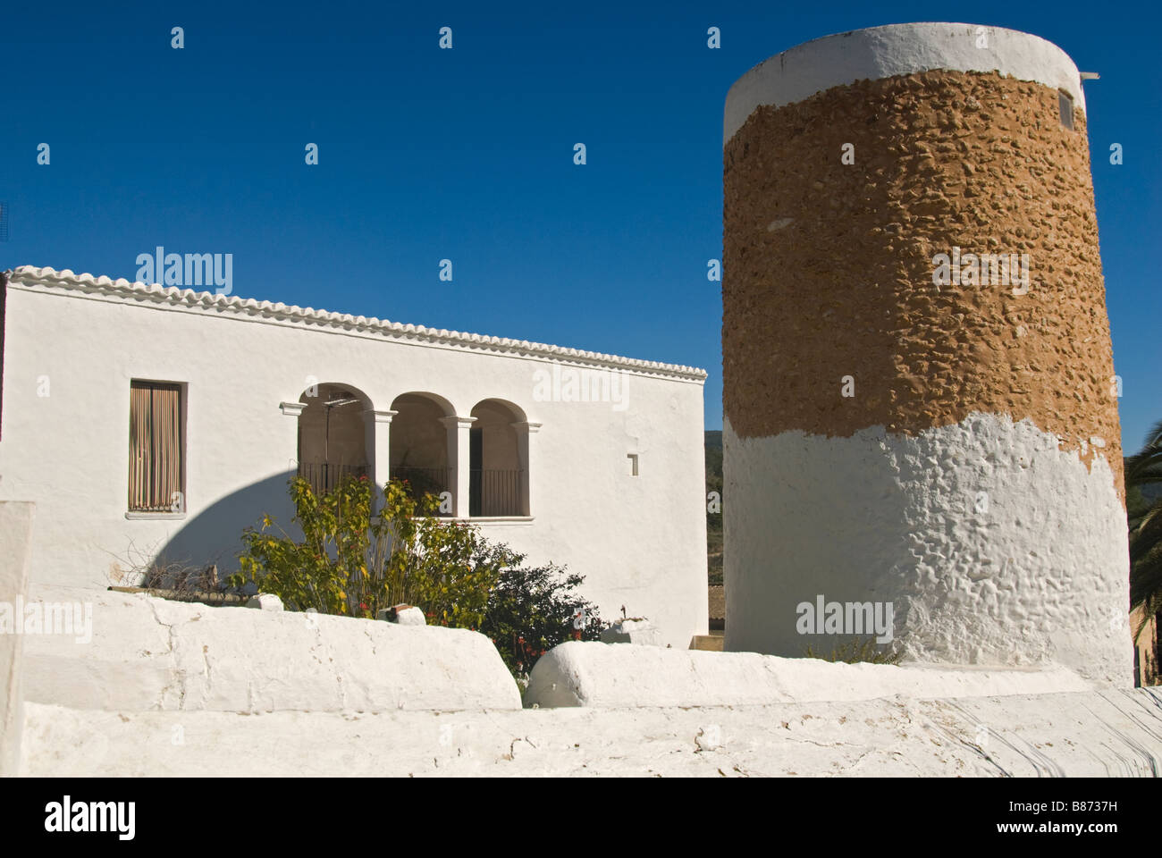 Typical countryhouse at Sant Llorenç de Balàfia, Ibiza, Spain Stock Photo