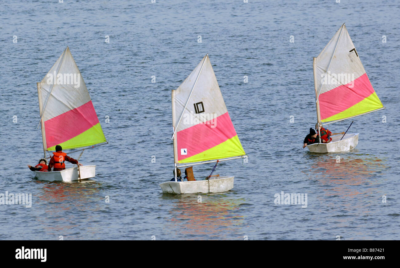 Sailboat and Dinghy training Stock Photo Alamy