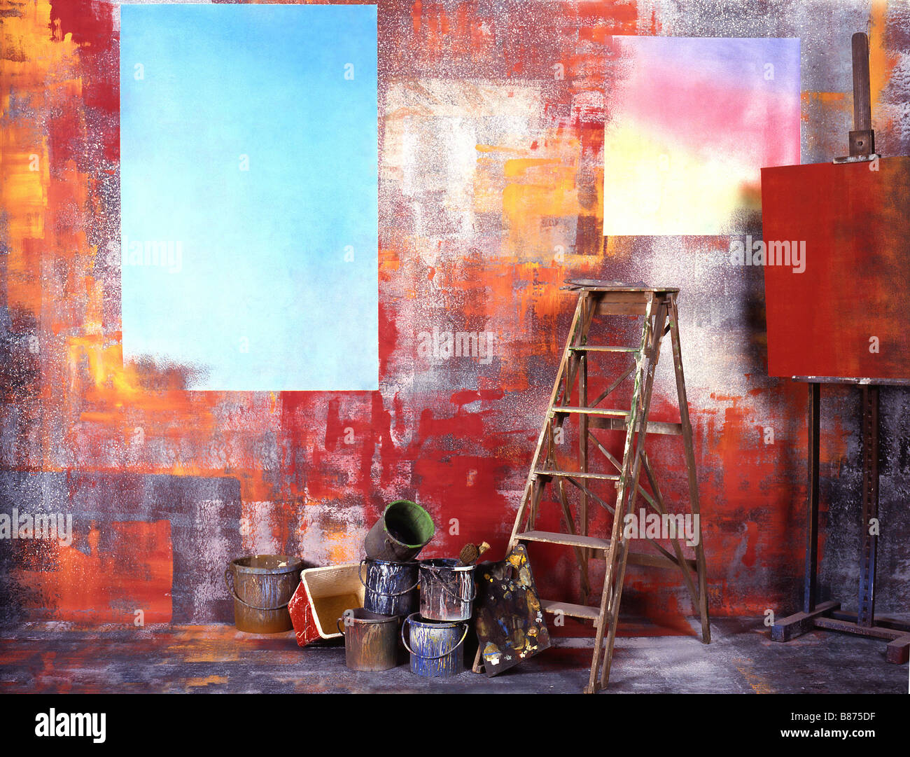 Painted canvas tarp. Stock Photo Alamy