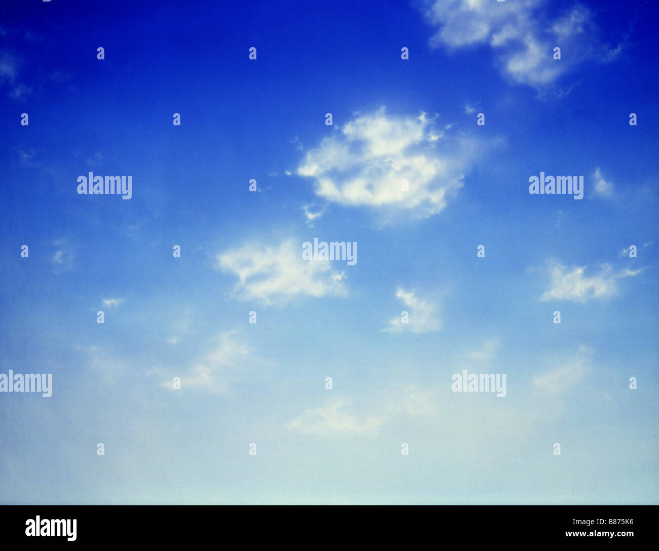 Cloudy sky. Painted canvas tarp Stock Photo