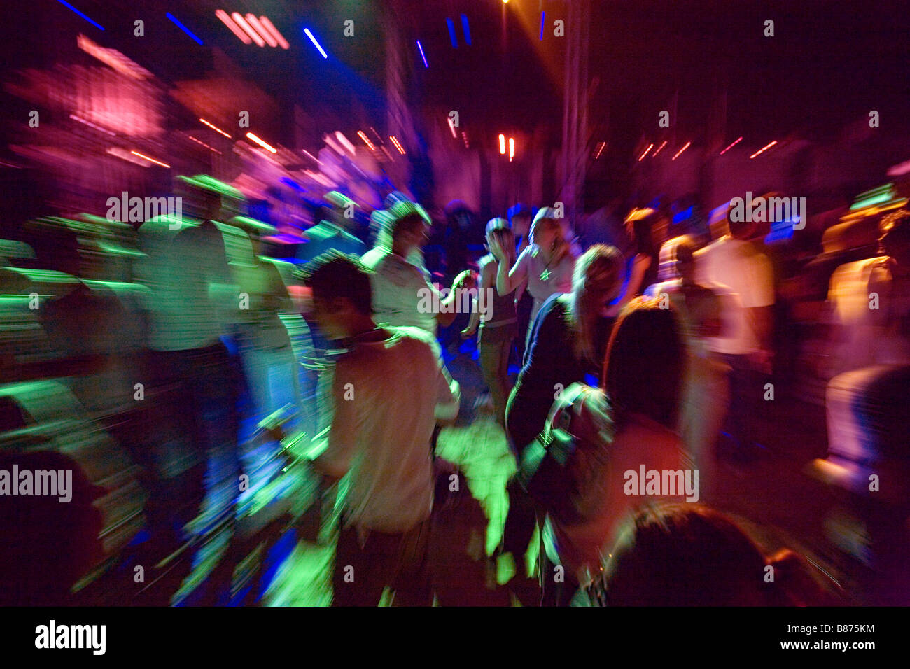 clubbers dancing at a party Stock Photo