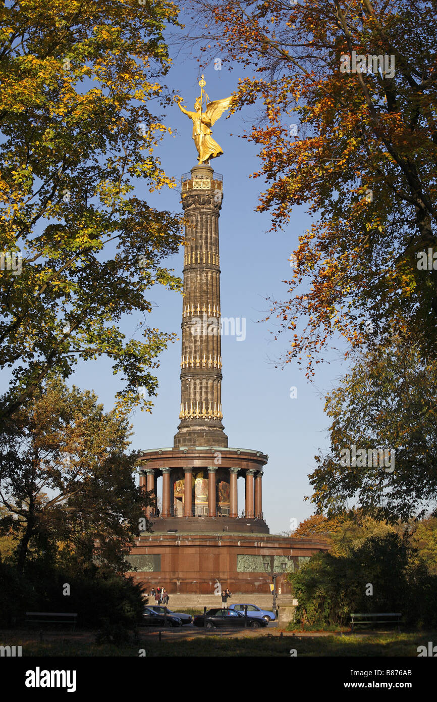Berlin Tiergarten Siegessaeule Victory Column Stock Photo