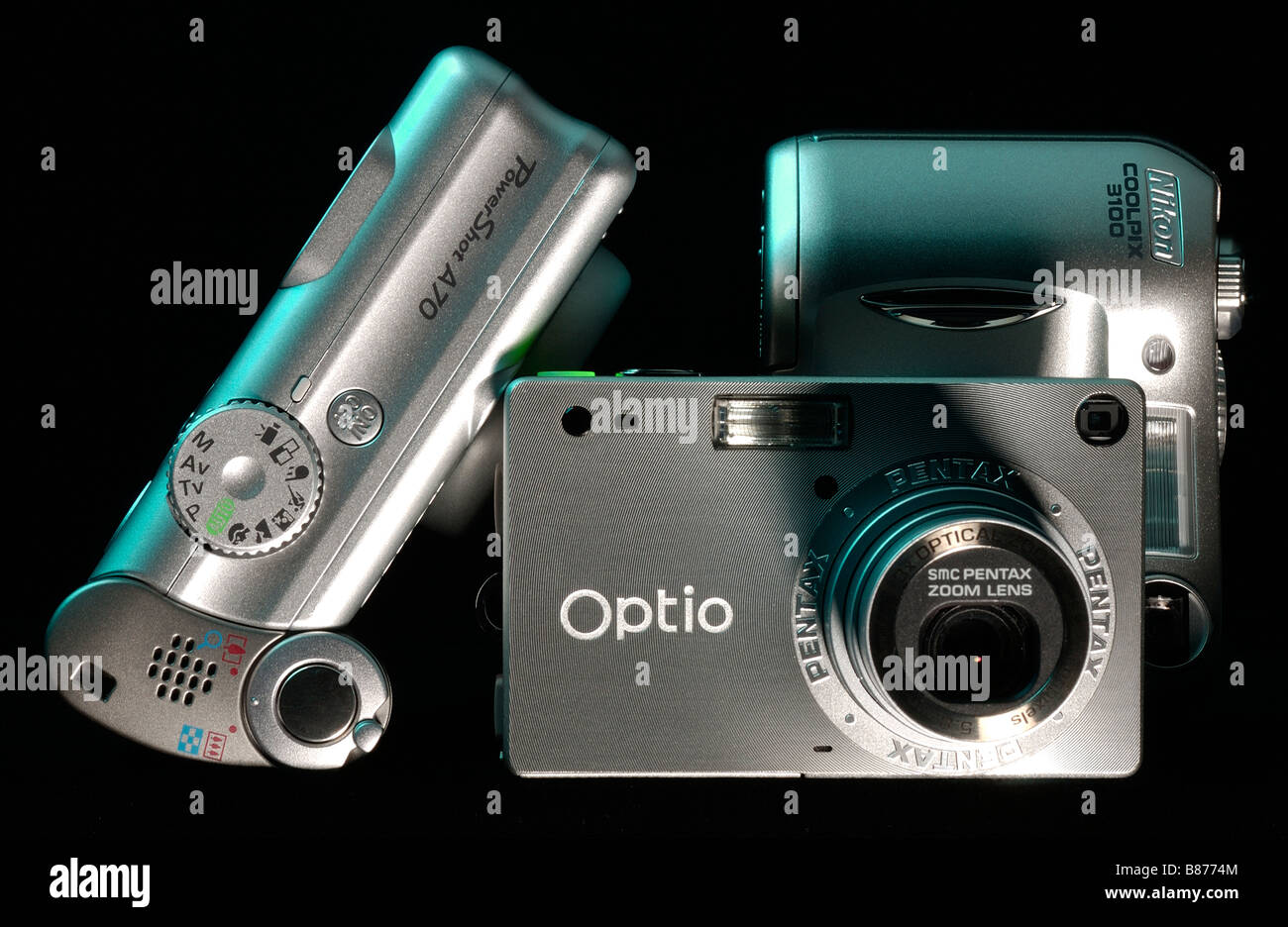 three digital cameras Stock Photo