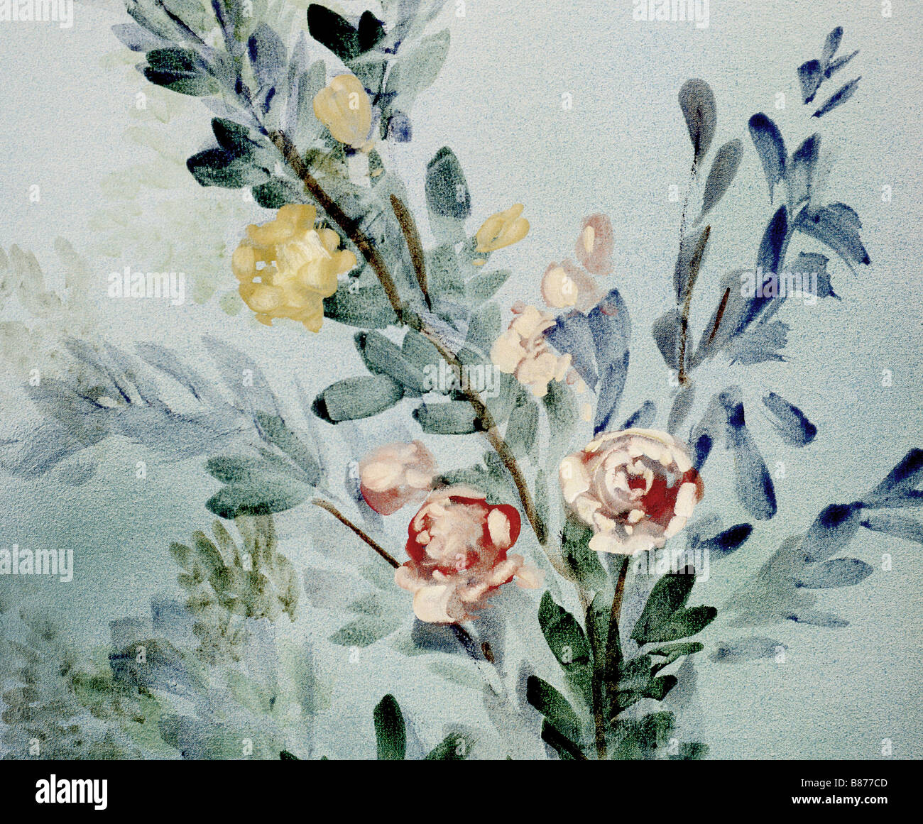 Flowers. Painted canvas tarp Stock Photo