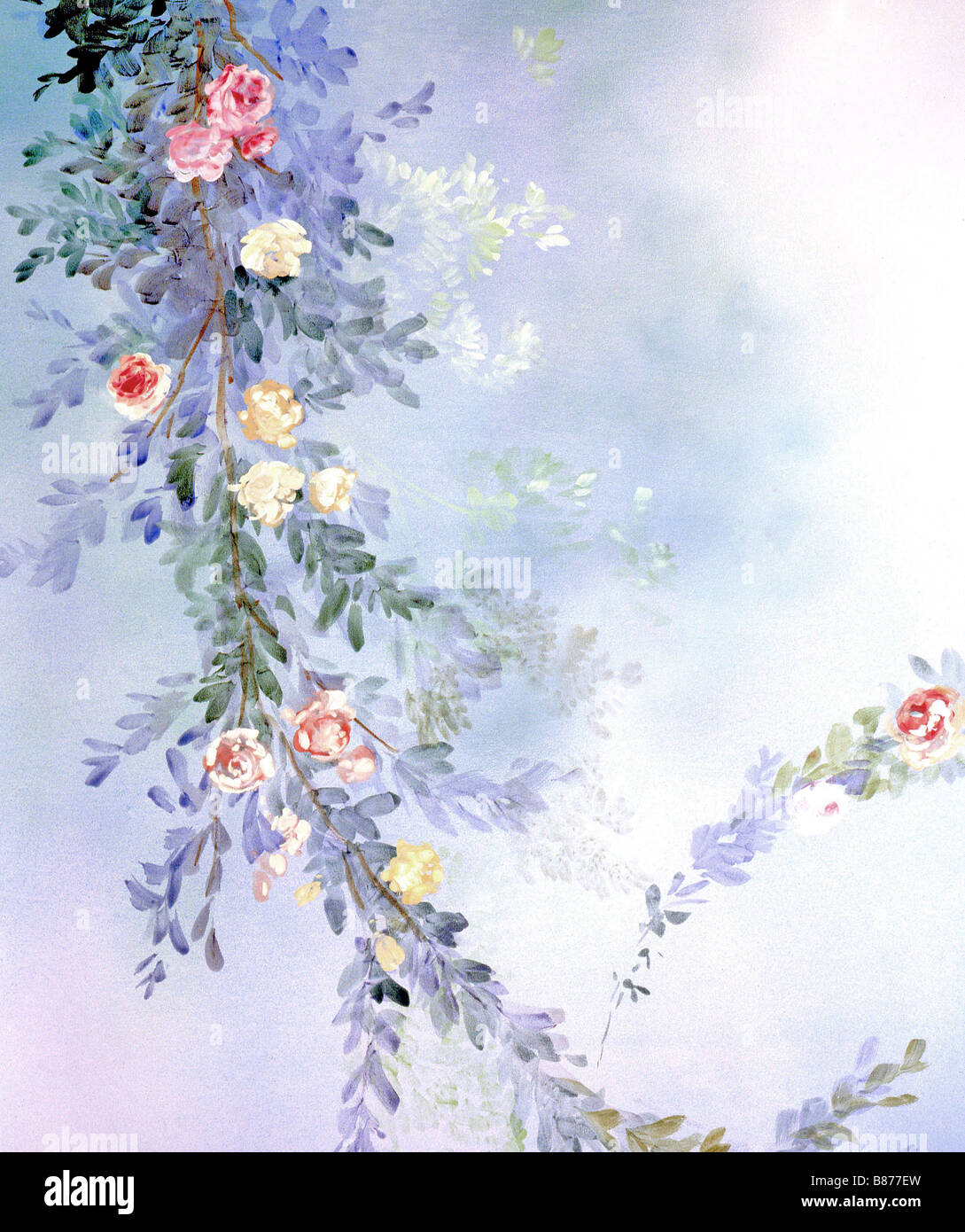 Flowers. Painted canvas tarp Stock Photo Alamy