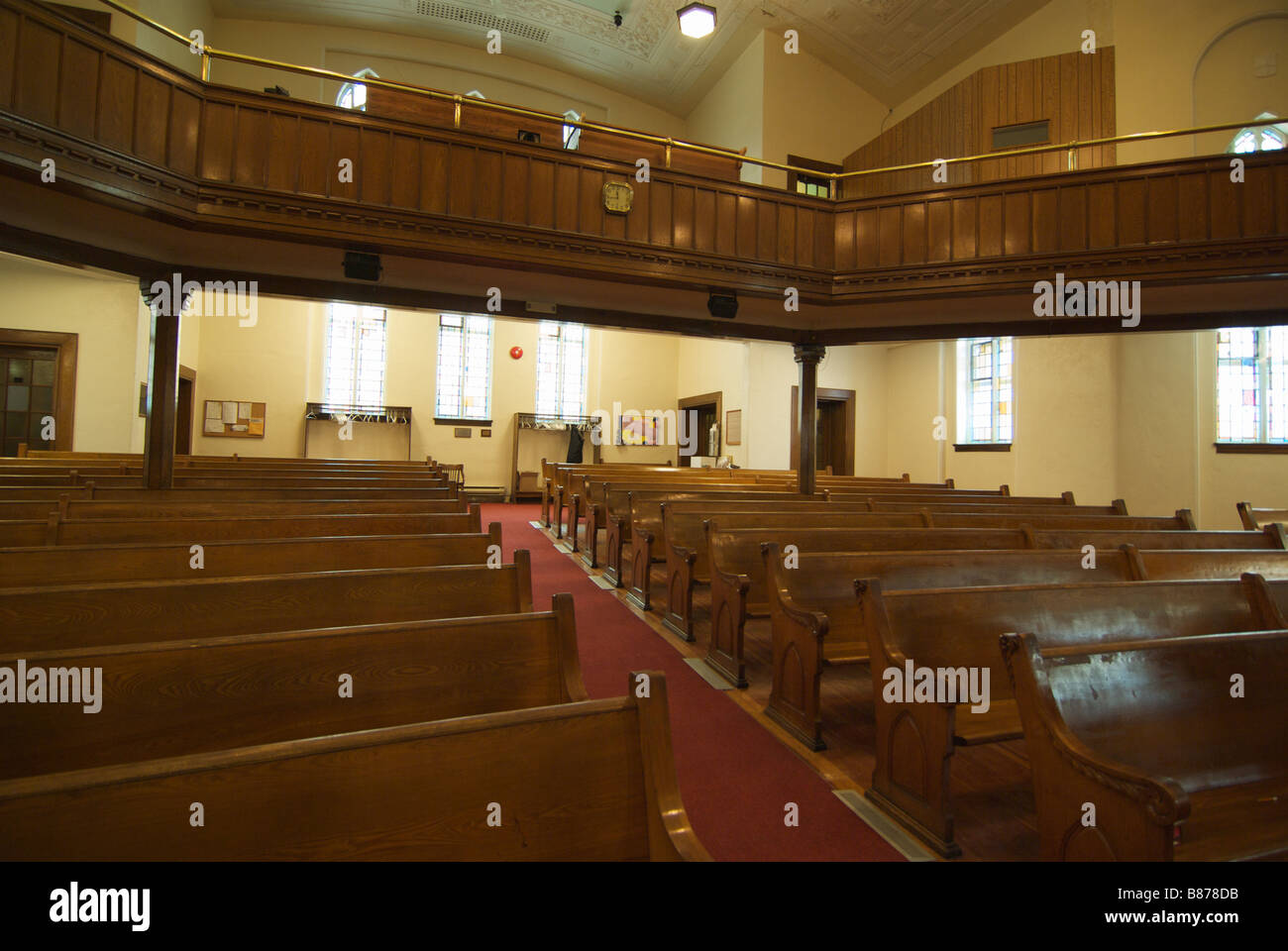 Old Church Wooden Bench Chairs In The Cathedral Church Stock Photo