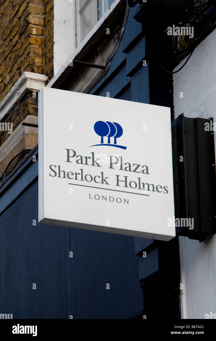 A sign above the Park Plaza Sherlock Holmes London Hotel, Baker Street