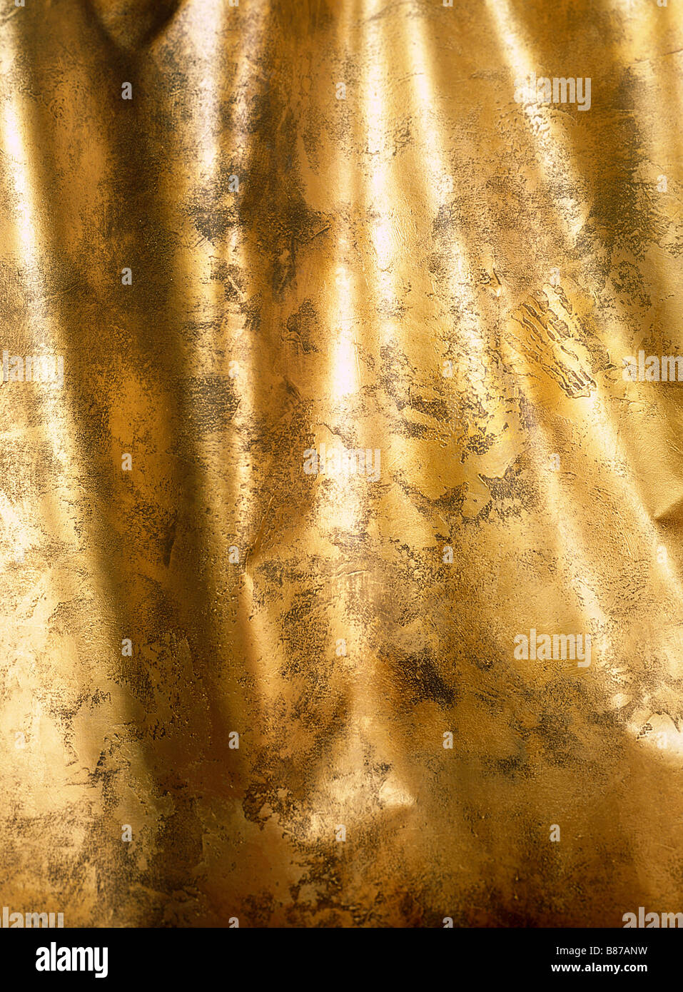 Painted backdrop. Golden curtain Stock Photo