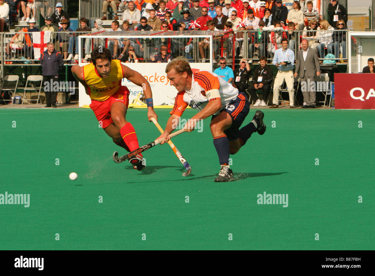 Hockey players competing at the Euro Nations 2007 in Manchester uk