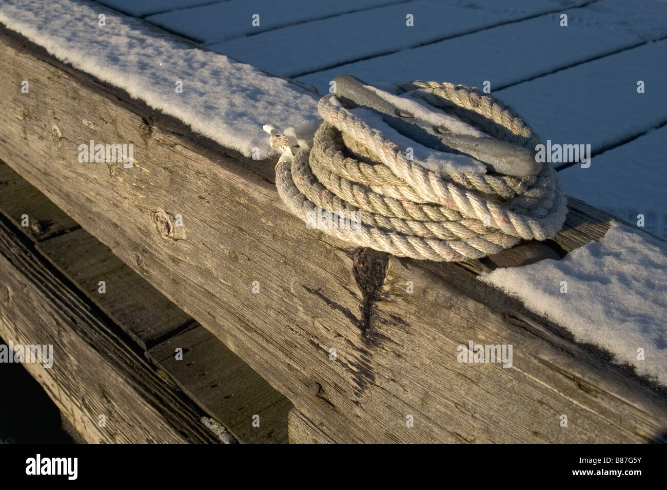 Seward Alaska Resurrection bay Rope tie down Waterfront dock marina