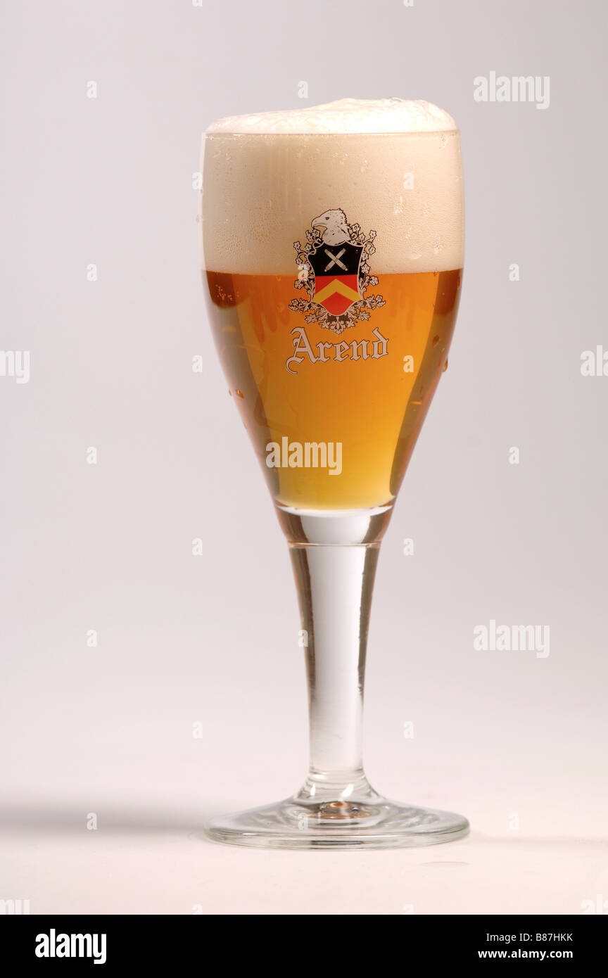 Glass of Arend Blond beer Hoboken Belgium Stock Photo