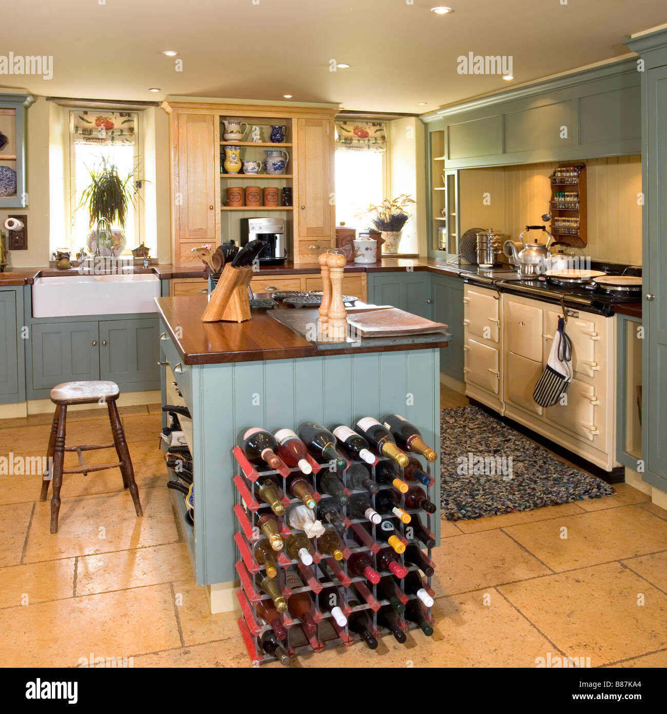 UK. A house interior, kitchen. Stock Photo
