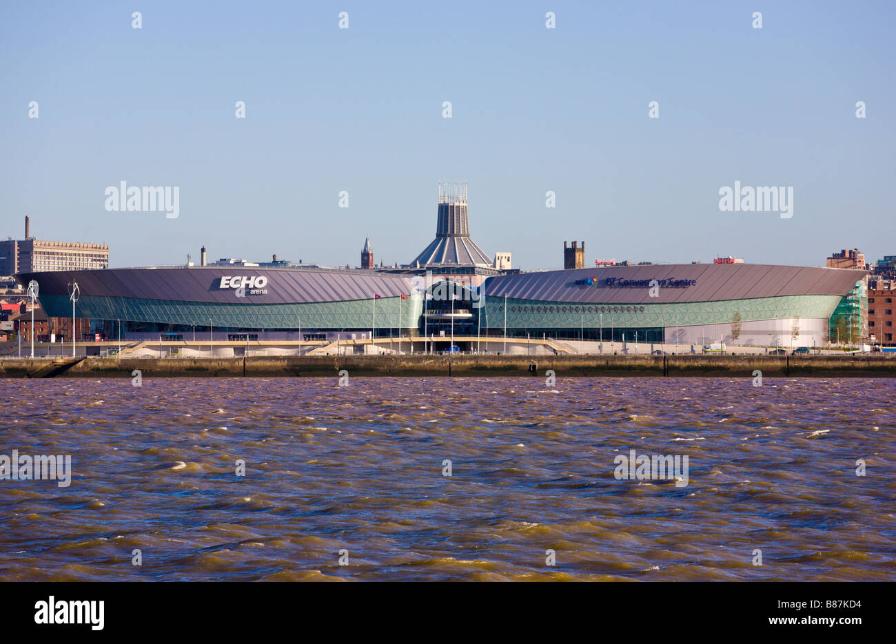Liverpool 'Echo Arena' and Convention Centre, Catholic Cathedral, Merseyside, England Stock Photo