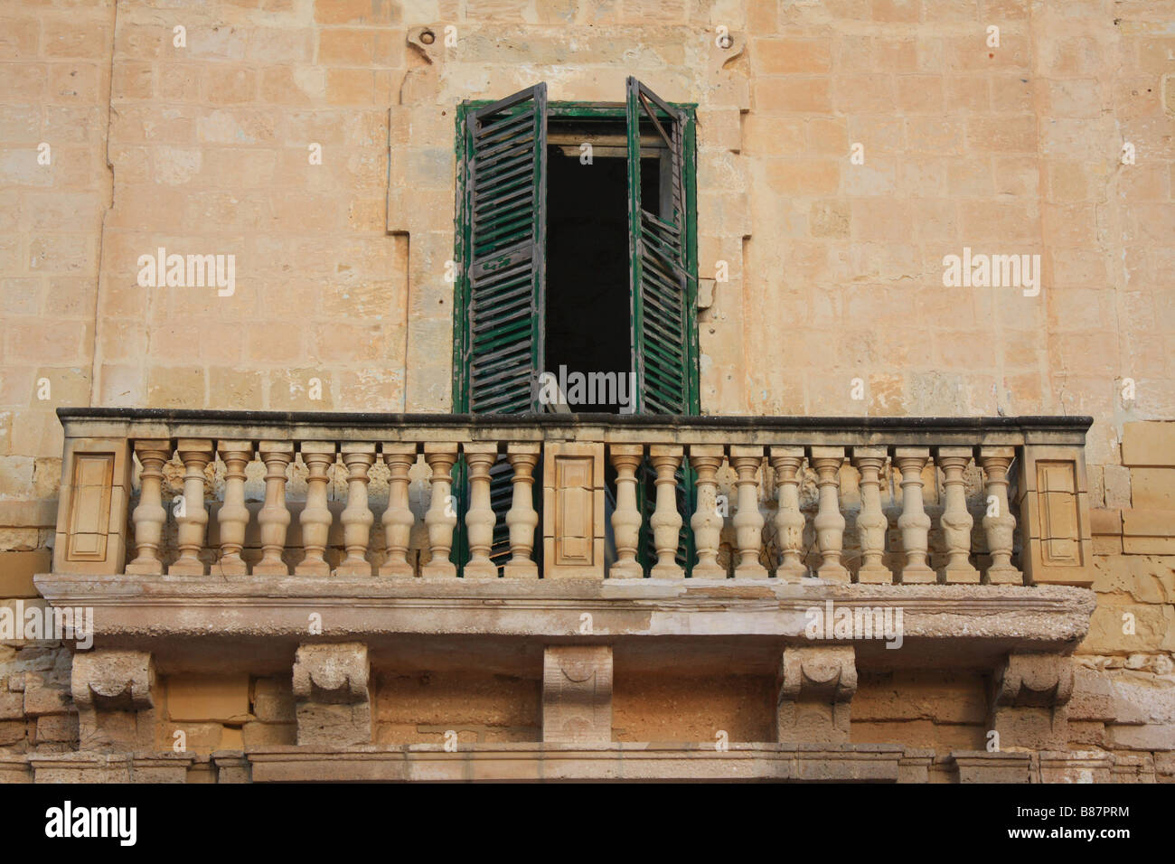Window and balcony, Malta Stock Photo
