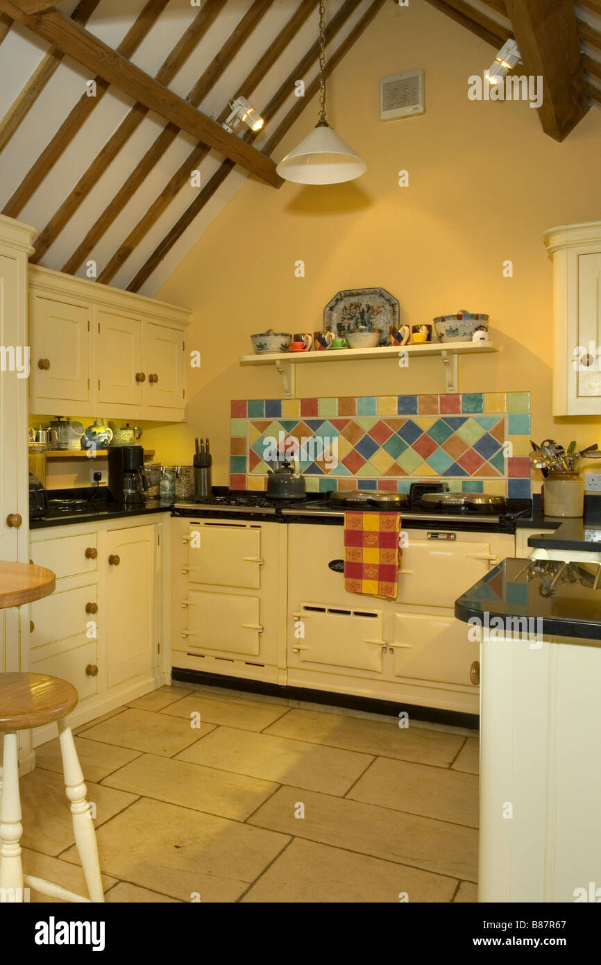 UK. A house interior, kitchen. Stock Photo